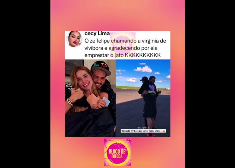 #zefelipe  agradecendo a #virginia  por te emprestado o jato e chamando ela de “vivibora” 😂.#fofocas