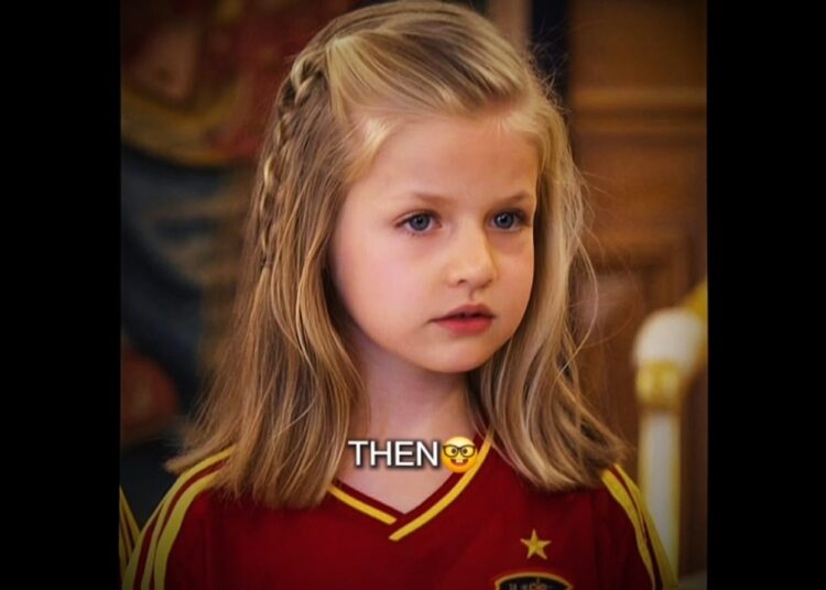Princes Leonor then vs now Watch “The most powerful walk in Spanish history#princessleonor#spanish