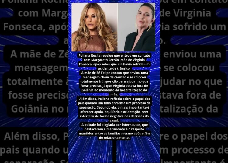 POLIANA ROCHA REVELA MENSAGEM À MÃE DE VIRGINIA APÓS ACIDENTE
