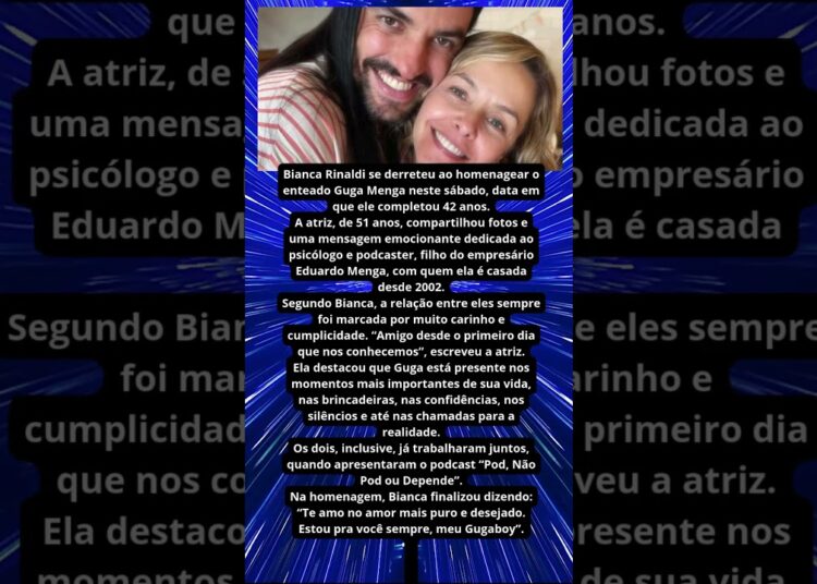 BIANCA RINALDI SE DECLARA AO ENTEADO