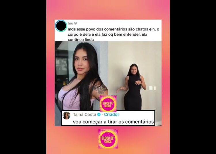 #tainacosta disse que por causa de críticas vai retirar os comentários. #fofocas #fofoca