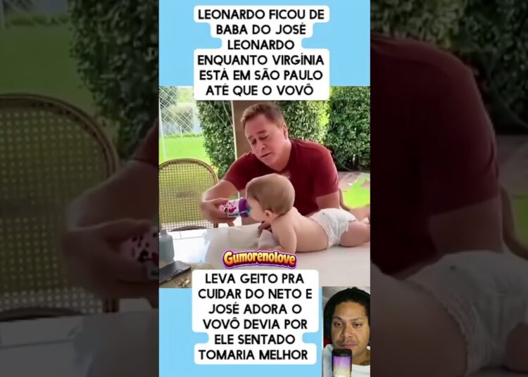 Leonardo vira babá do neto José enquanto Virgínia está em SP 😱💙#shorts #famosos