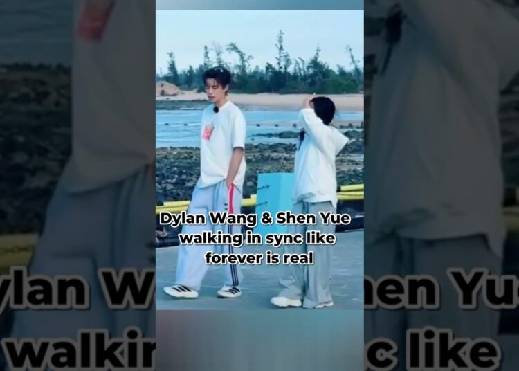 Dylan Wang & Shen Yue  walking in sync like forever is real