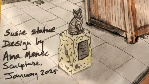 A gata famosa Susie será homenageada com estátua de Dorchester