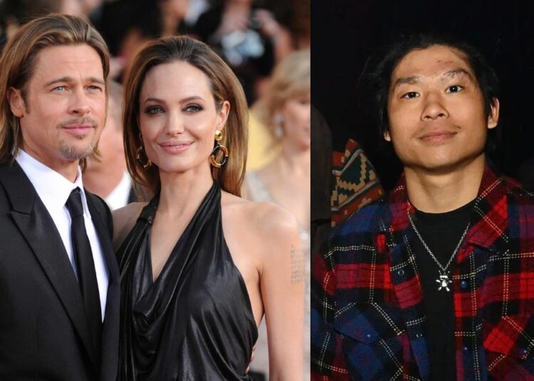 Angelina Jolie, filho de Brad Pitt, faz rara aparição