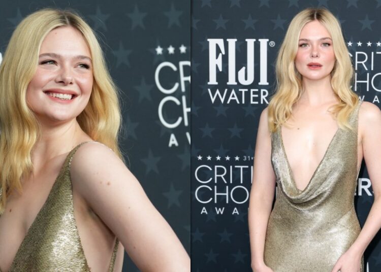 Elle Fanning fica glamourosa em Ralph Lauren no Critics Choice Awards