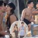 Jessica Alba e Danny Ramirez se beijam durante férias na praia do México