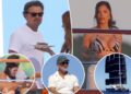 Leonardo DiCaprio e namorada festejam com Jeff Bezos e Lauren Sánchez de biquíni em um super iate de US$ 250 milhões