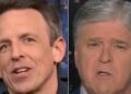 Seth Meyers palhaça Sean Hannity por transmitir este momento inesperado de protesto