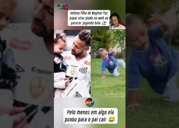 👶😂 Filha do Neymar faz o pai “cair” e a web não perdoa ⚽🤣 #shorts