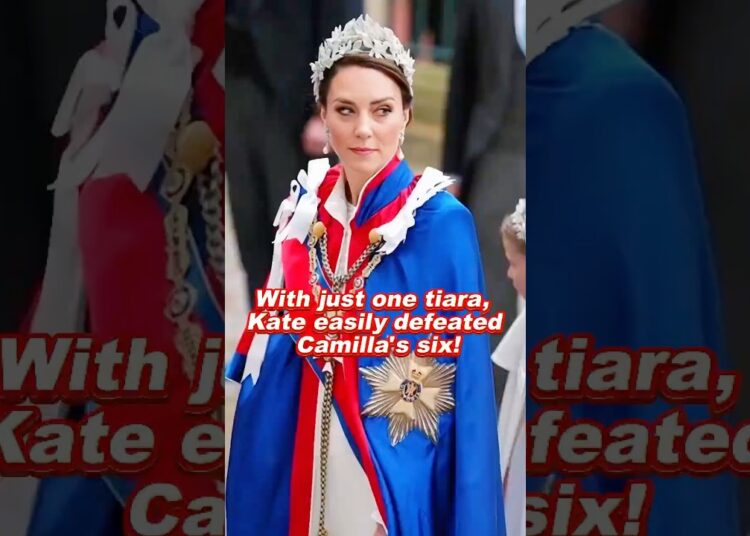 With just one tiara, Kate easily defeated Camilla’s six! #kate #camilla #royal #queen