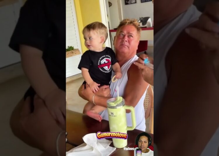 Leonardo emociona ao surgir com o neto José Leonardo ❤️ Amor de avô que conquista a web #brasil
