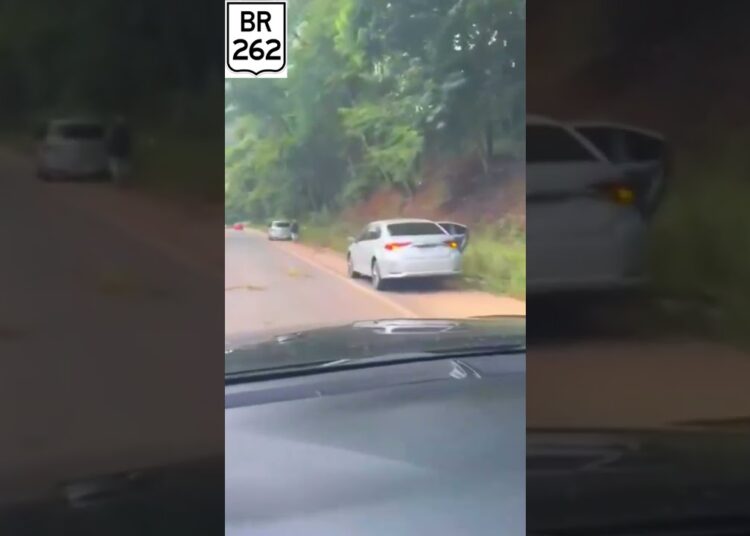 Buracos causa danos aos veículos na BR 262,entre Manhuaçu e Realeza MG.