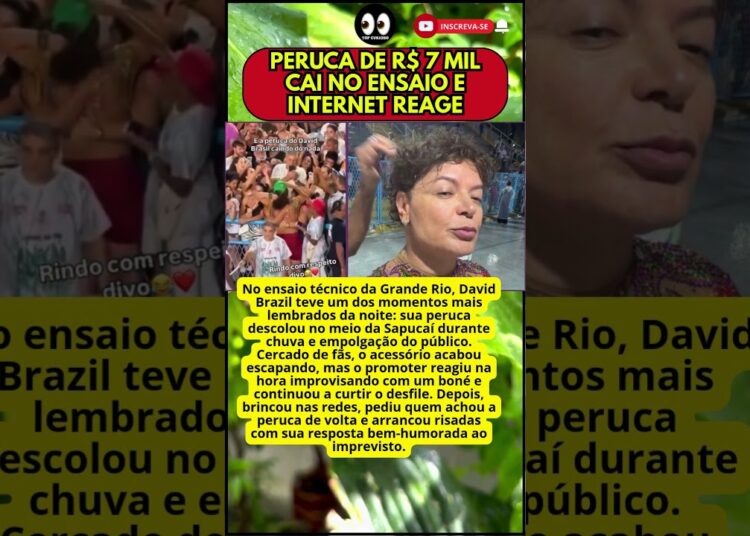 🔥 DAVID BRAZIL PASSA PERRENGUE EM ENSAIO DA GRANDE RIO E PERDE PERUCA EM PLENA SAPUCAÍ
