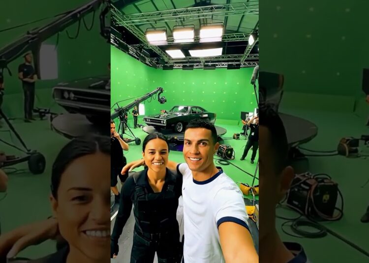 christiano ronaldo selfie with hollywood stars concept