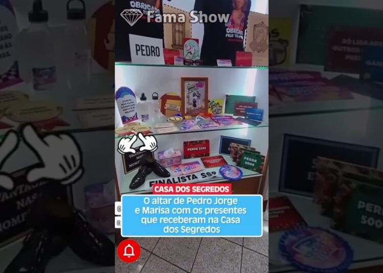 O altar de Pedro Jorge e Marisa com os presentes que receberam na Casa dos Segredos | Fama Show