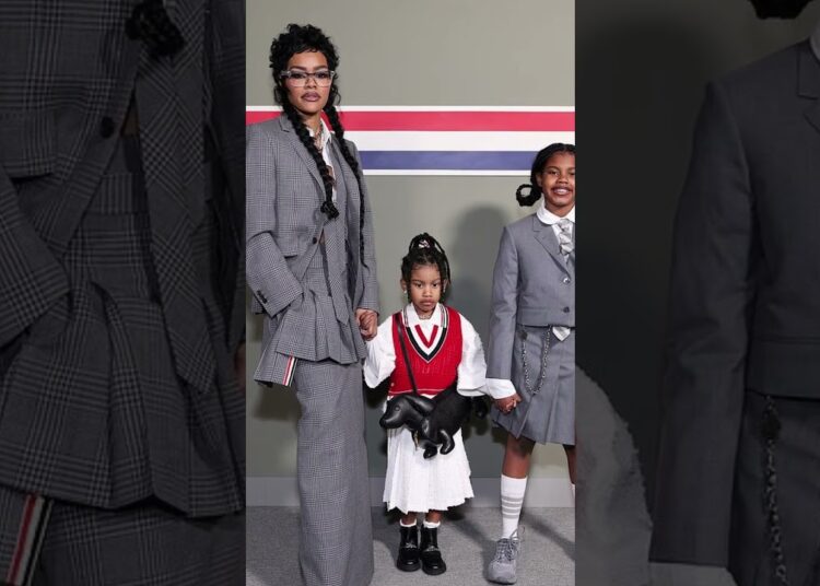 Teyana Taylor Twins with Daughters in Thom Browne at GQ Bowl! 👗✨