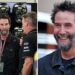 Keanu Reeves Stuns Fans With Grey Beard at F1 Testing 😮🏎️