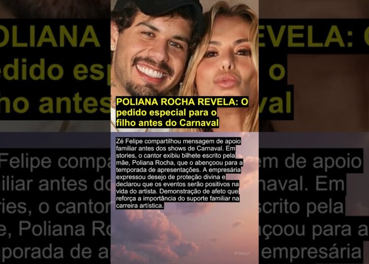 POLIANA ROCHA REVELA: O pedido especial para o filho antes do Carnaval #zefelipe #zéfelipe