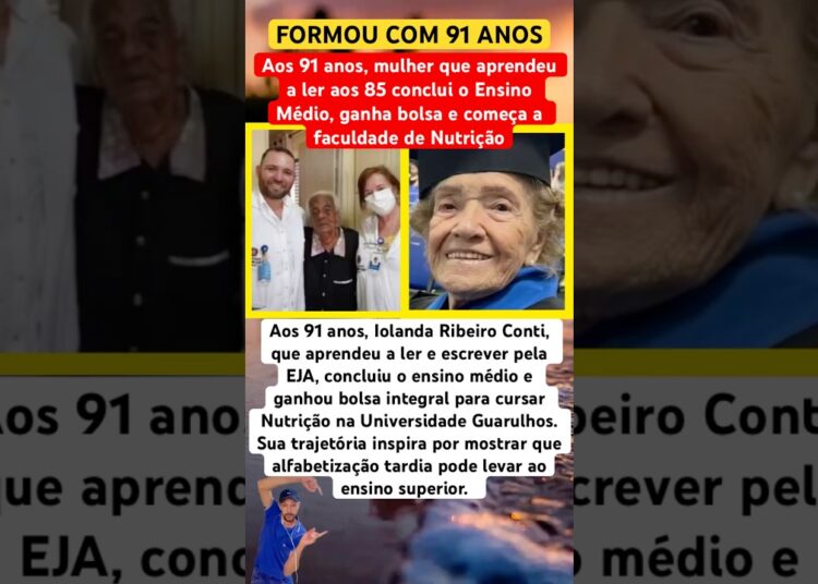 ELA CONCLUIU O ENSINO MÉDIO COM 91 ANOS #feedshorts #ultimasnoticia #fofoca