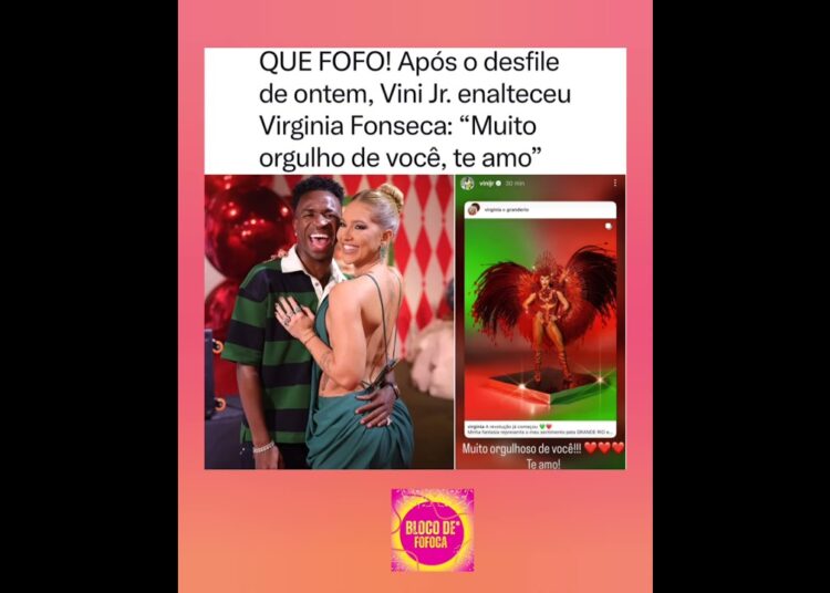 #vinijr . reposta foto de #virginia  nodesfile da Grande Rio: “Orgulhoso”.#fofoca #fofocas