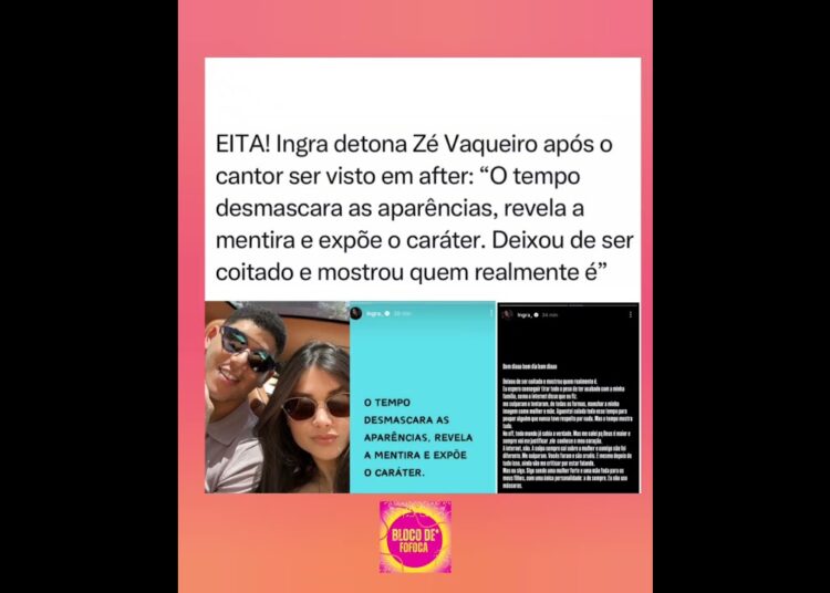 #ingrasoares detona #zevaqueiro  após o cantor ser visto em after. #fofoca #fofocas