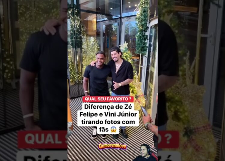 Zé Felipe e Vinícius Júnior com fãs 😳 Olha a diferença! #shorts