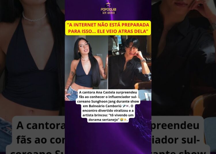 A cantora Ana Castela surpreendeu fãs ao conhecer o influenciador coreano Sunghoon Jang durante show