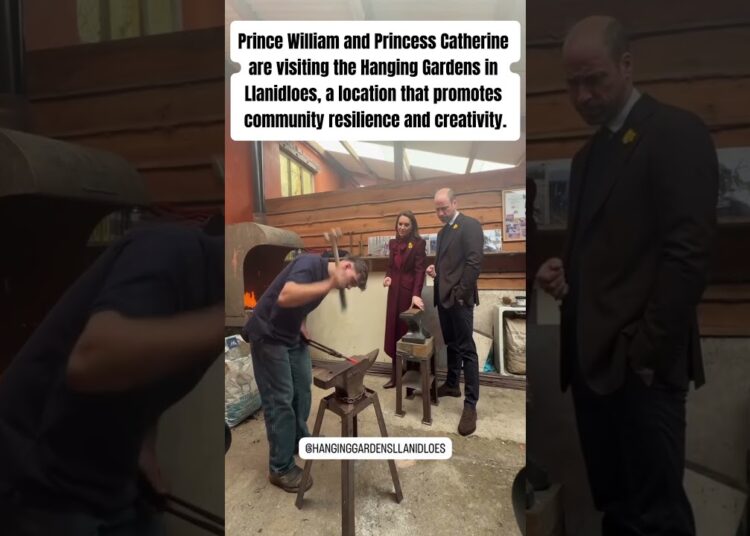 Prince William and Princess Catherine are visiting the Hanging Gardens in Llanidloes