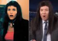 Courteney Cox ri histericamente enquanto Jimmy Fallon apresenta sua própria versão de seus microbangs “Scream 3”