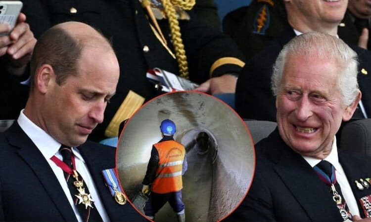 EXCLUSIVO: A rivalidade mais suja da família real ainda fica ainda mais suja quando o rei Charles recebe luz verde para construir um enorme poço de esgoto perto da casa do príncipe William