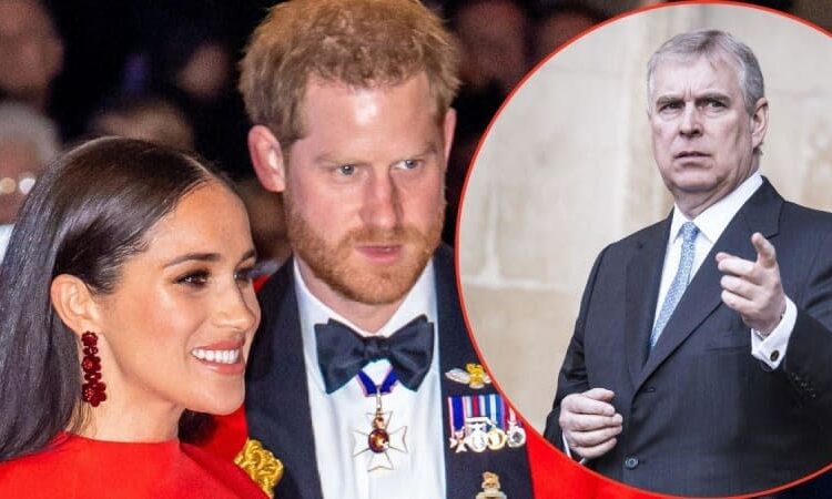 EXCLUSIVO: Príncipe Harry e Meghan Markle enfrentam a perda de seus títulos reais após a prisão da investigação de Andrew Windsor em Epstein