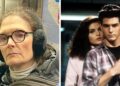 Mary Elizabeth Mastrantonio irreconhecível no metrô de Nova York