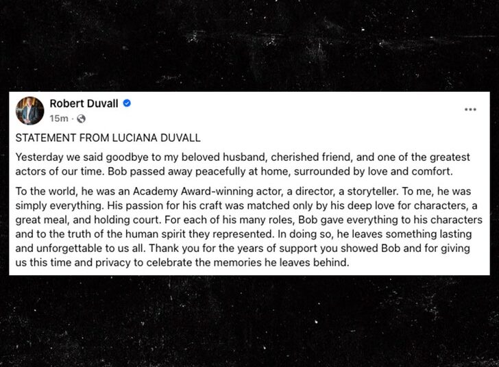 O lendário ator Robert Duvall morreu aos 95 anos