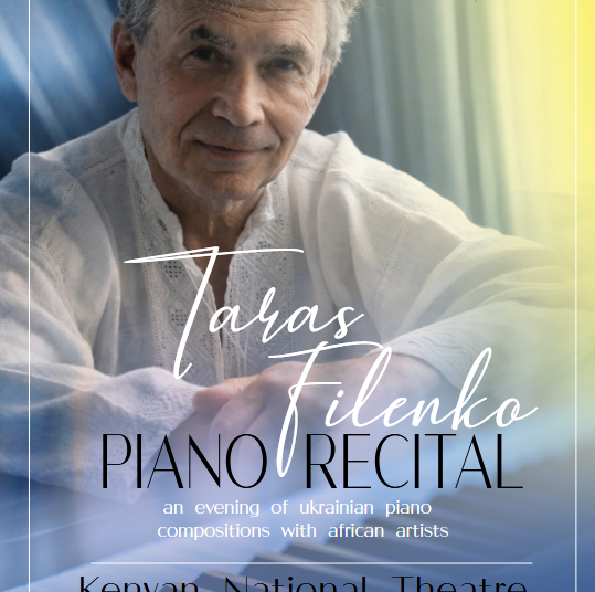 O renomado pianista ucraniano Dr. Taras Filenko apresentará concertos e eventos educacionais em Nairóbi, de 15 a 19 de fevereiro