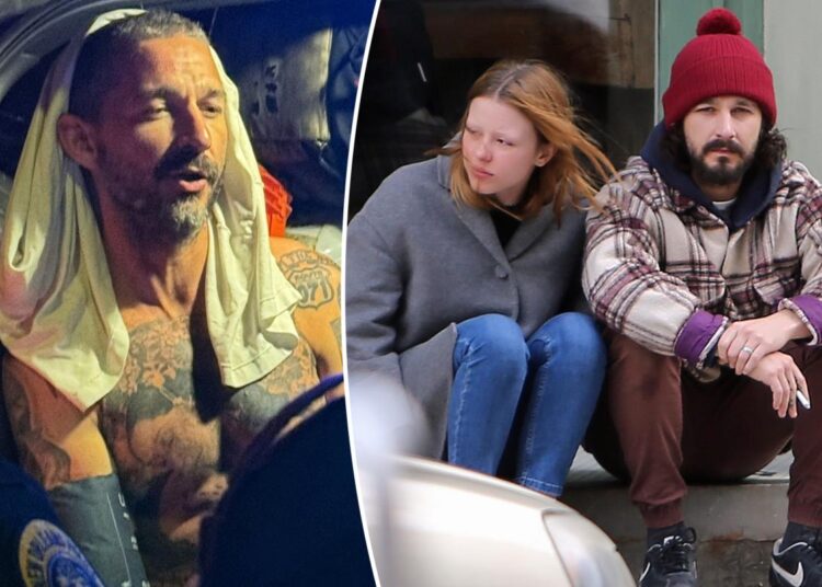 Shia LaBeouf beija mulher misteriosa em bar de Nova Orleans