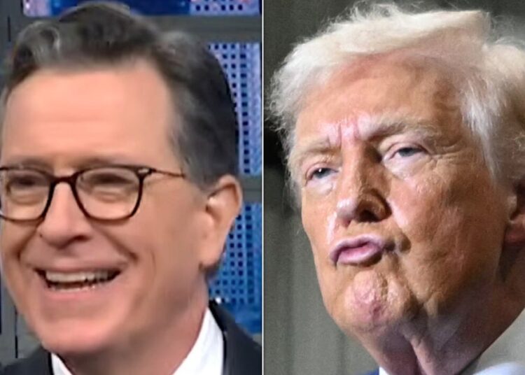 Stephen Colbert surpreso com o comentário de Trump sobre 'mulheres'