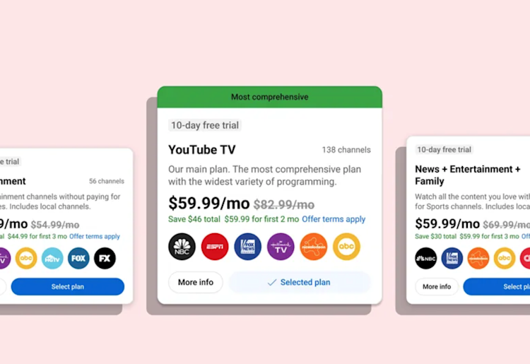 YouTube TV lança pacotes de assinatura selecionados esta semana