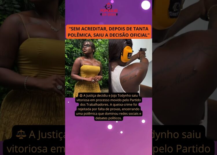 ⚖️ A Justiça decidiu e Jojo Todynho saiu vitoriosa em processo movido pelo Partido dos Trabalhadores