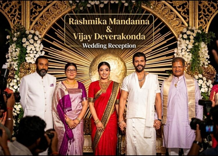 Rashmika Mandanna & Vijay Deverakonda With Family Grace The Wedding Reception