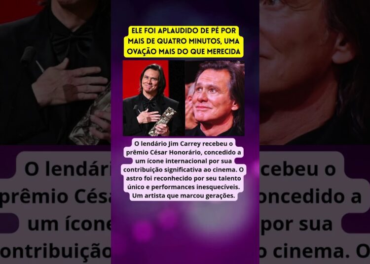 Jim Carrey é aplaudido de pé por 4 minutos ao receber prêmio na França 💜 #famosos #noticias