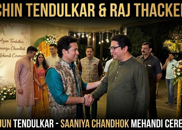 Sachin Tendulkar,. Raj Thackeray & Others At Arjun Tendulkar – Saaniya Chandhok Mehandi Ceremony