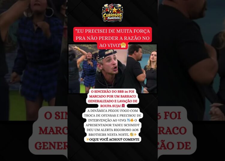 BARRACO? 🚨 SINCERÃO DO BBB 26 TEM TROCA DE OFENSAS E ALERTA DE TADEU! 😱🔥#famosos