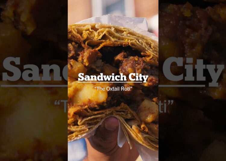The roti royalty of Queens #sandwichcity #roti #doubles