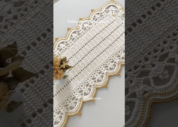 Trilho de mesa realeza crochê | Vlog no canal #crochet #croche #trilhodemesa