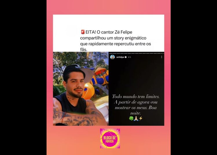 #zefelipe fez um desabafo nos stories. #fofocas #fofoca