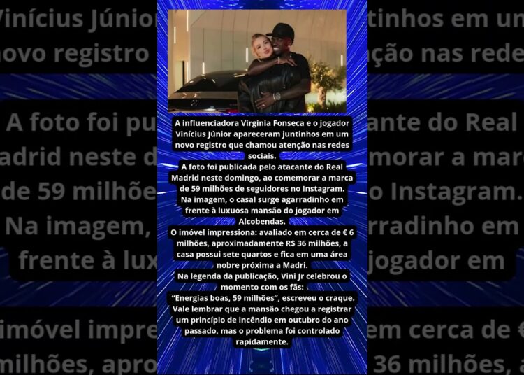 VIRGÍNIA FONSECA E VINI JR POSAM AGARRADINHOS EM FRENTE À MANSÃO