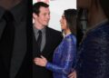 Dua Lipa Turns Heads in Plunging Blue Dress with Fiancé Callum Turner at Elton John’s Oscars Party 💙