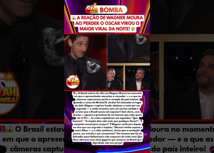 REAÇÃO DE WAGNER MOURA AO PERDER O OSCAR VIRALIZA E BRASIL CHORA JUNTO COM ELE!