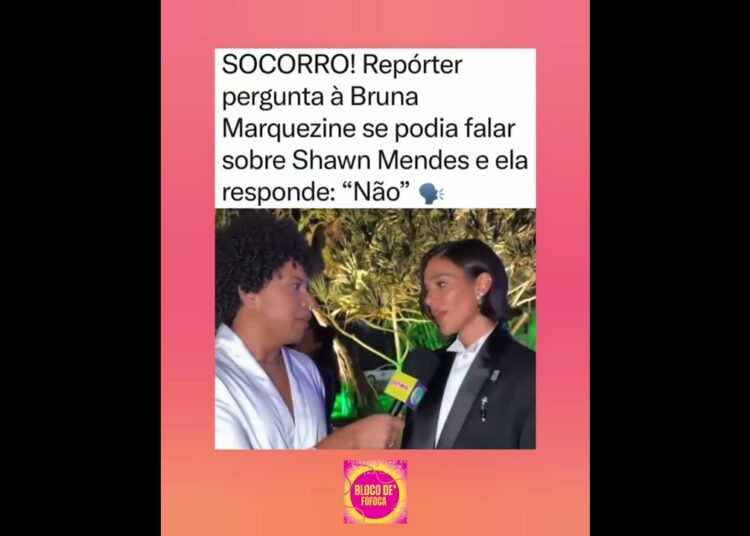 repórter pergunta à #brunamarquezine se ela podia falar sobre o #shawnmendes e ela responde “Não”
